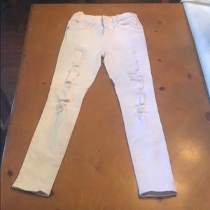 Cutie Patootie white skinny jeans with holes